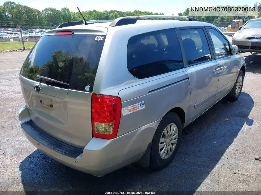 2011 Kia Sedona Lx VIN: KNDMG4C70B6370068 Lot: 42199784