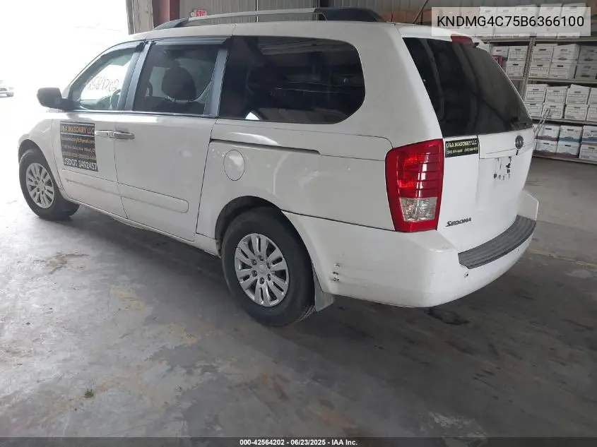 2011 Kia Sedona Lx VIN: KNDMG4C75B6366100 Lot: 42564202