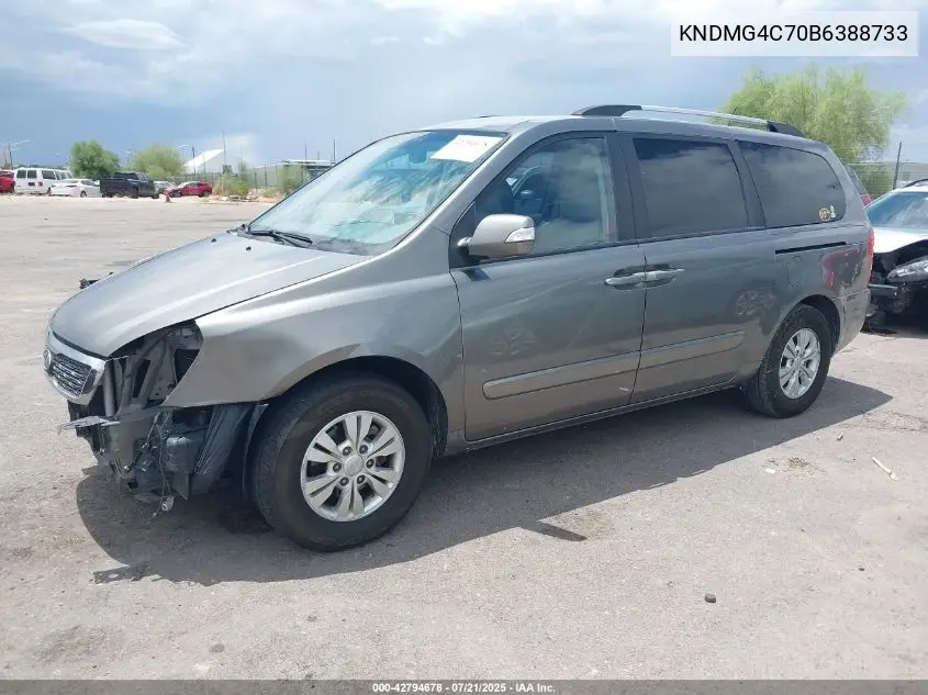 2011 Kia Sedona Lx VIN: KNDMG4C70B6388733 Lot: 42794678