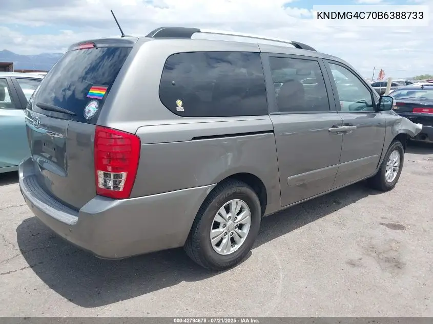 2011 Kia Sedona Lx VIN: KNDMG4C70B6388733 Lot: 42794678