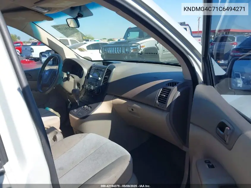 2012 Kia Sedona Lx VIN: KNDMG4C71C6494271 Lot: 42194375
