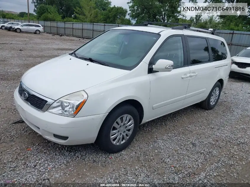 2012 Kia Sedona Lx VIN: KNDMG4C71C6491886 Lot: 42534688