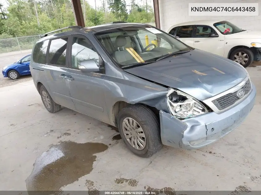2012 Kia Sedona Lx VIN: KNDMG4C74C6443458 Lot: 42544749
