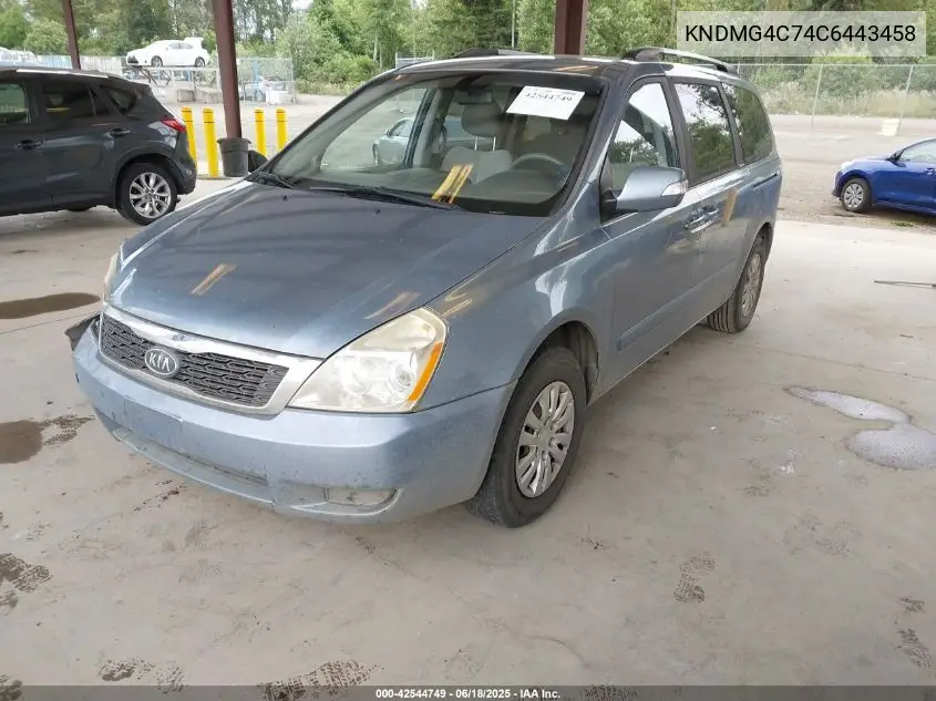 2012 Kia Sedona Lx VIN: KNDMG4C74C6443458 Lot: 42544749