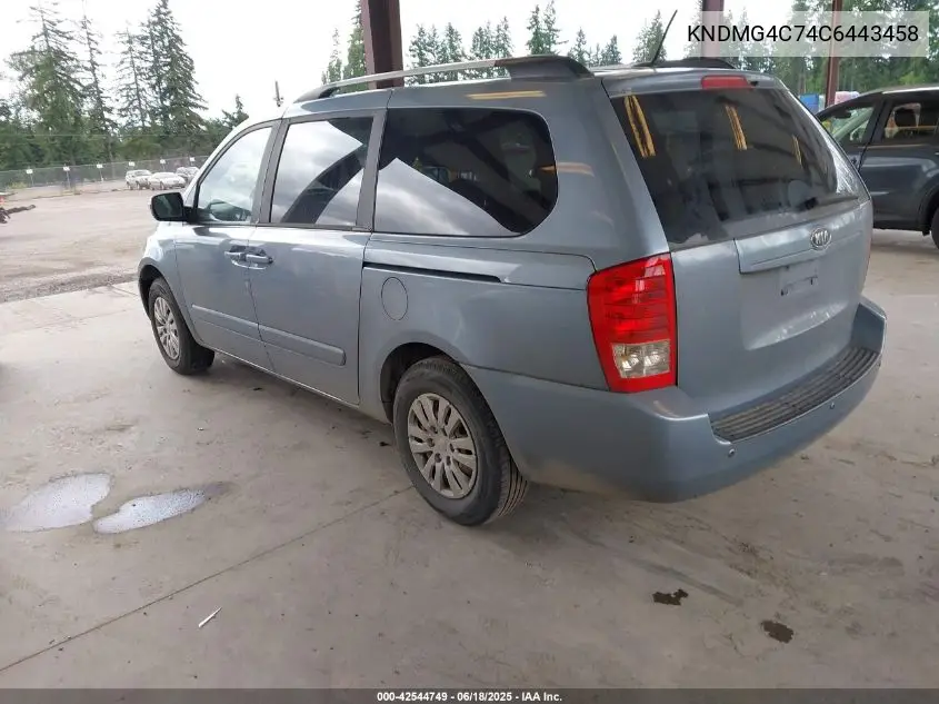 2012 Kia Sedona Lx VIN: KNDMG4C74C6443458 Lot: 42544749