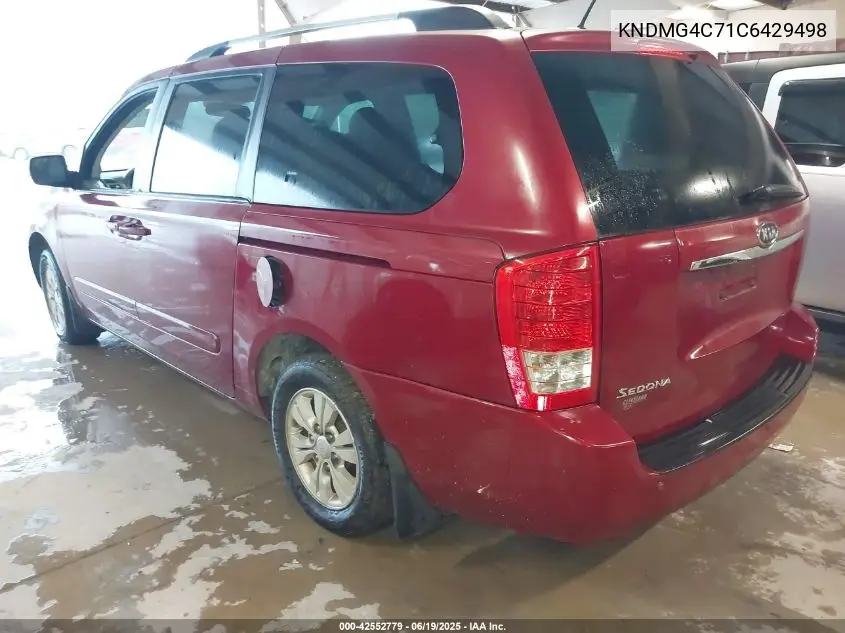 2012 Kia Sedona Lx VIN: KNDMG4C71C6429498 Lot: 42552779