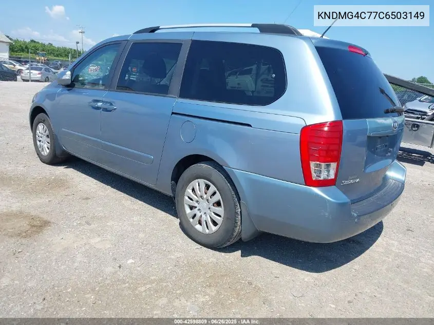 2012 Kia Sedona Lx VIN: KNDMG4C77C6503149 Lot: 42598809