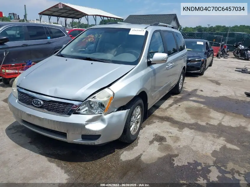 2012 Kia Sedona Lx VIN: KNDMG4C70C6457034 Lot: 42625653