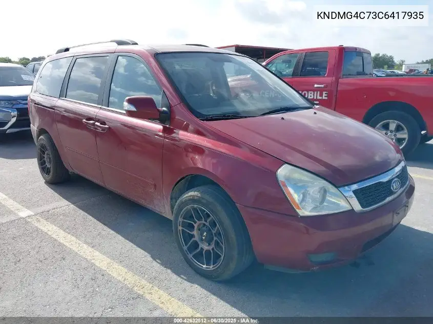 2012 Kia Sedona Lx VIN: KNDMG4C73C6417935 Lot: 42632512