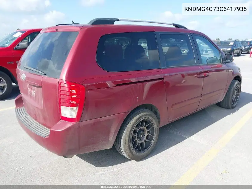 2012 Kia Sedona Lx VIN: KNDMG4C73C6417935 Lot: 42632512