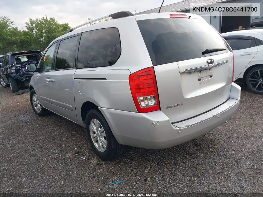 2012 Kia Sedona Lx VIN: KNDMG4C78C6441700 Lot: 42752069