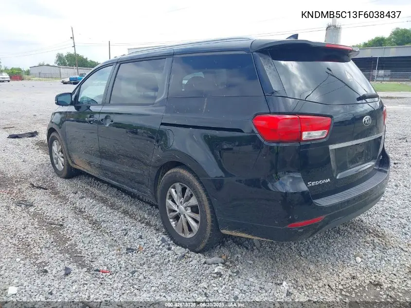 2015 Kia Sedona Lx VIN: KNDMB5C13F6038437 Lot: 42618326