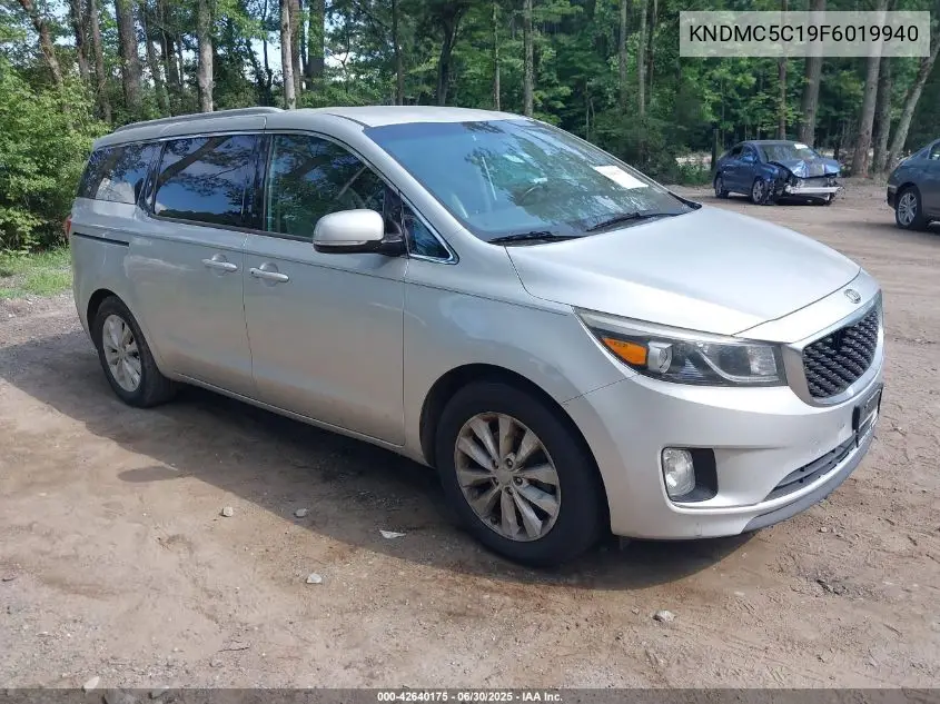 2015 Kia Sedona Ex VIN: KNDMC5C19F6019940 Lot: 42640175