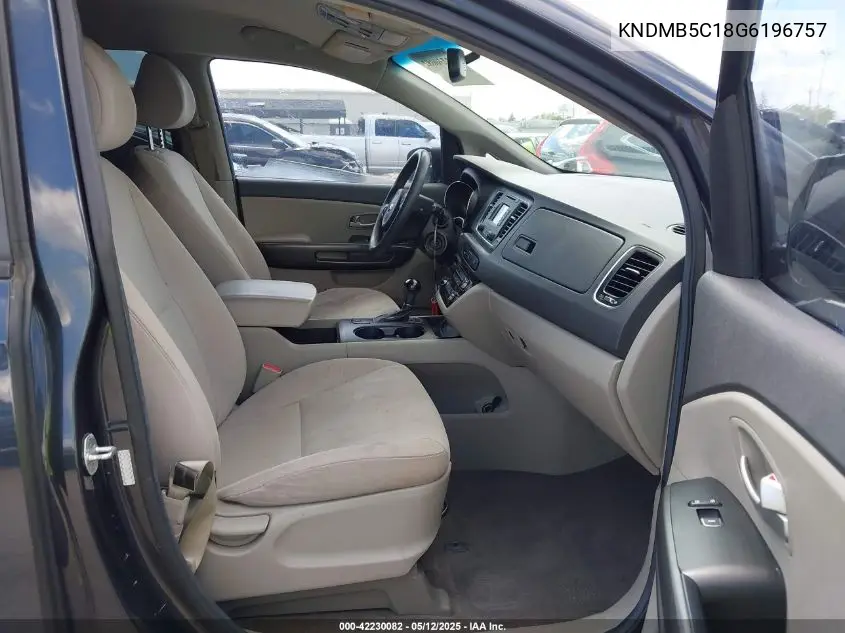 2016 Kia Sedona Lx VIN: KNDMB5C18G6196757 Lot: 42230082