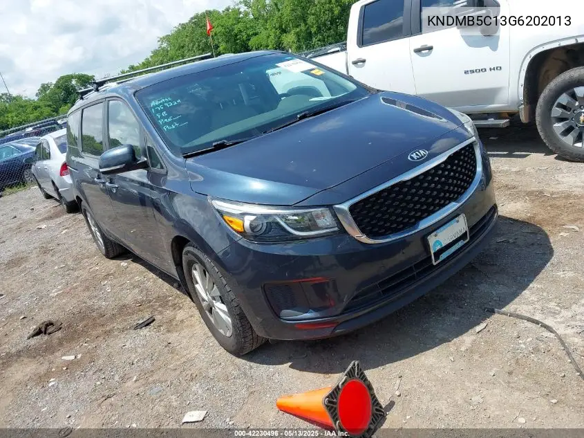 2016 Kia Sedona Lx VIN: KNDMB5C13G6202013 Lot: 42230496