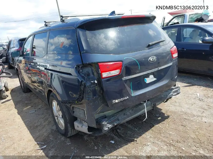 2016 Kia Sedona Lx VIN: KNDMB5C13G6202013 Lot: 42230496