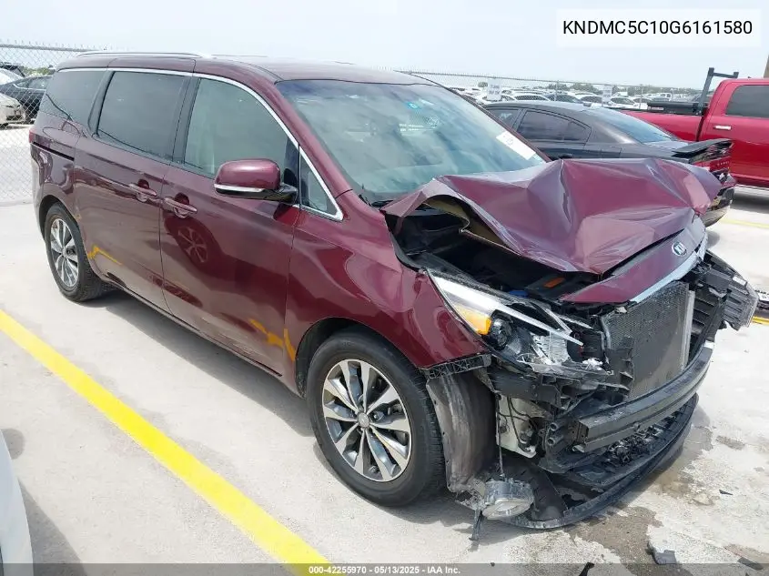 2016 Kia Sedona Sx VIN: KNDMC5C10G6161580 Lot: 42255970