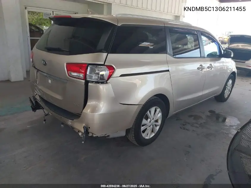 2016 Kia Sedona Lx VIN: KNDMB5C13G6211455 Lot: 42594236