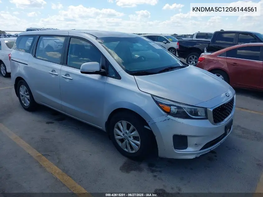 2016 Kia Sedona L VIN: KNDMA5C12G6144561 Lot: 42615201