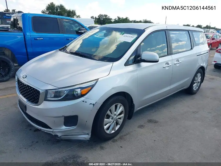 2016 Kia Sedona L VIN: KNDMA5C12G6144561 Lot: 42615201