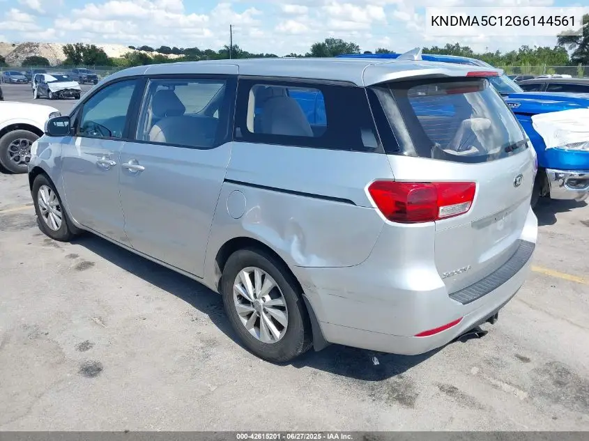 2016 Kia Sedona L VIN: KNDMA5C12G6144561 Lot: 42615201