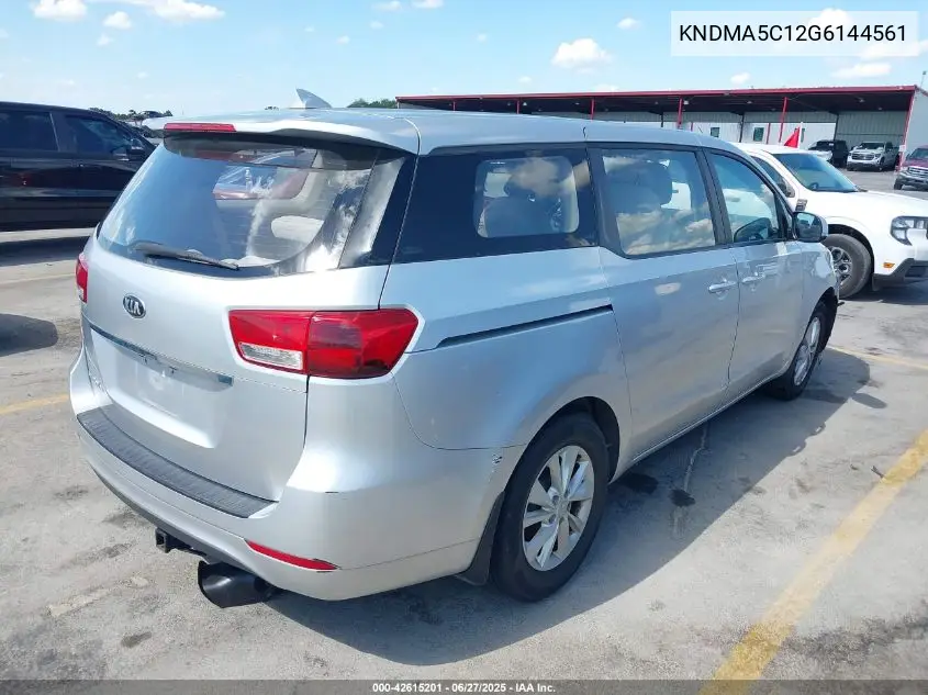 2016 Kia Sedona L VIN: KNDMA5C12G6144561 Lot: 42615201