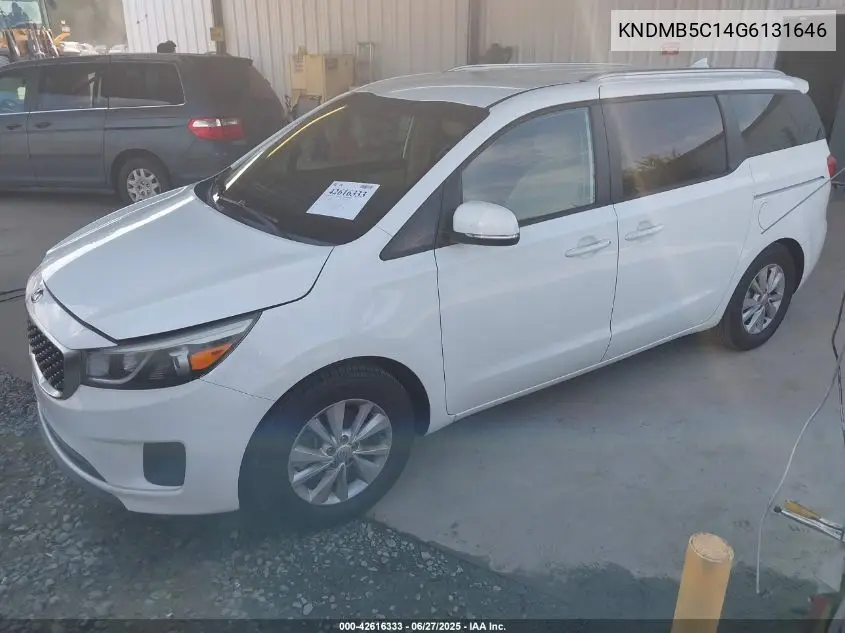 2016 Kia Sedona Lx VIN: KNDMB5C14G6131646 Lot: 42616333