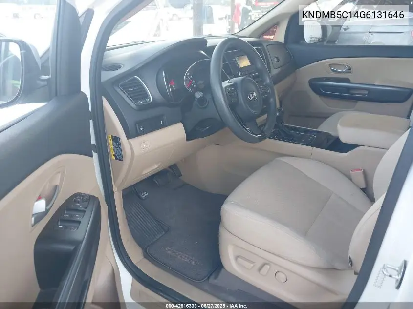 2016 Kia Sedona Lx VIN: KNDMB5C14G6131646 Lot: 42616333