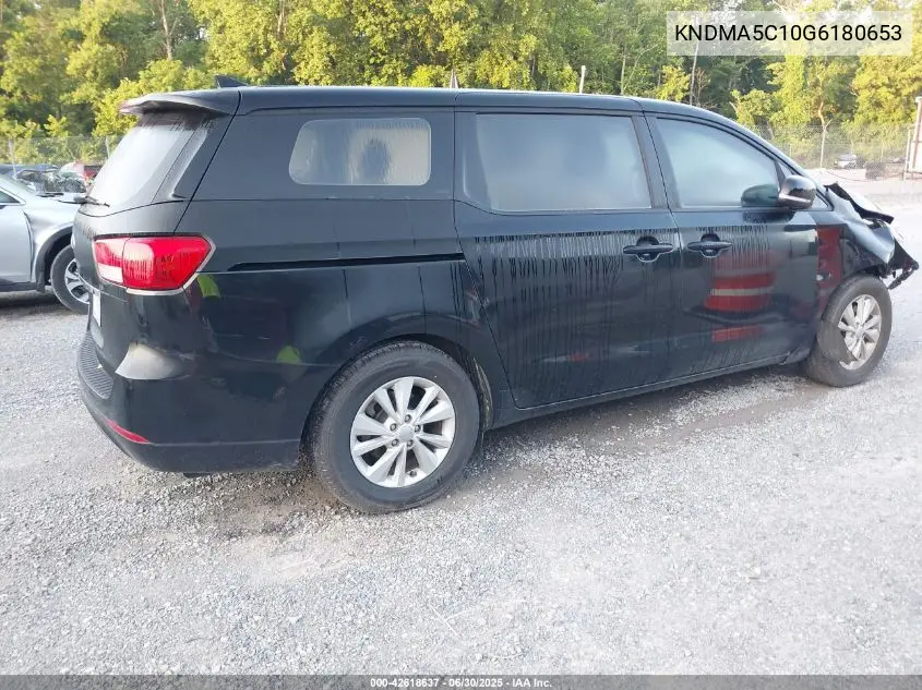 2016 Kia Sedona L VIN: KNDMA5C10G6180653 Lot: 42618637