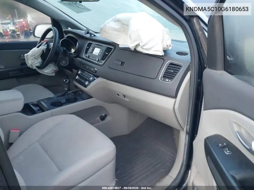 2016 Kia Sedona L VIN: KNDMA5C10G6180653 Lot: 42618637