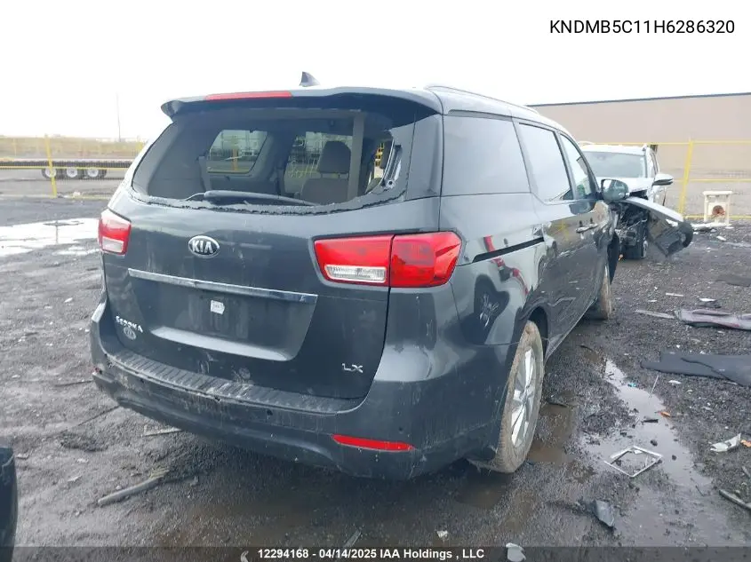 2017 Kia Sedona Lx VIN: KNDMB5C11H6286320 Lot: 12294168
