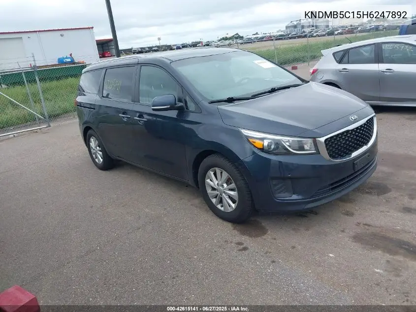 2017 Kia Sedona Lx VIN: KNDMB5C15H6247892 Lot: 42615141