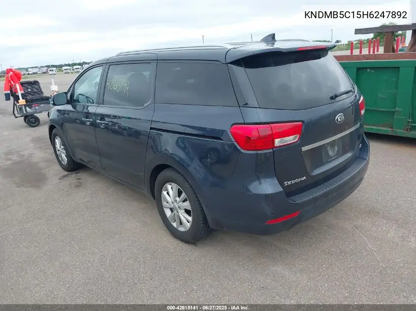 2017 Kia Sedona Lx VIN: KNDMB5C15H6247892 Lot: 42615141