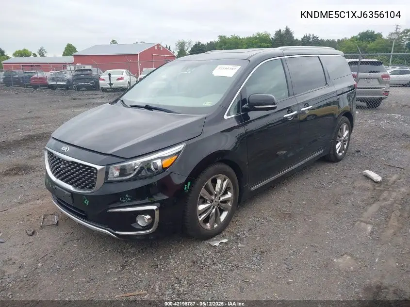 2018 Kia Sedona Sx Limited VIN: KNDME5C1XJ6356104 Lot: 42195787