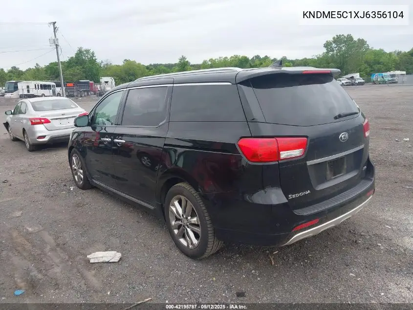 2018 Kia Sedona Sx Limited VIN: KNDME5C1XJ6356104 Lot: 42195787