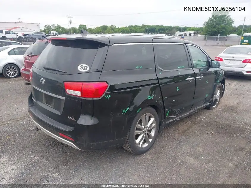 2018 Kia Sedona Sx Limited VIN: KNDME5C1XJ6356104 Lot: 42195787