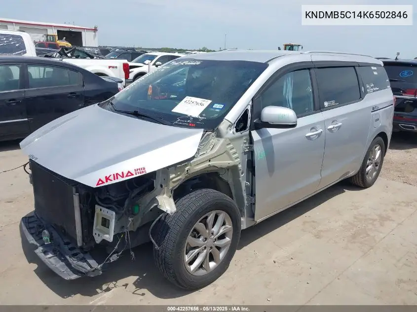 2019 Kia Sedona Ex VIN: KNDMB5C14K6502846 Lot: 42257656