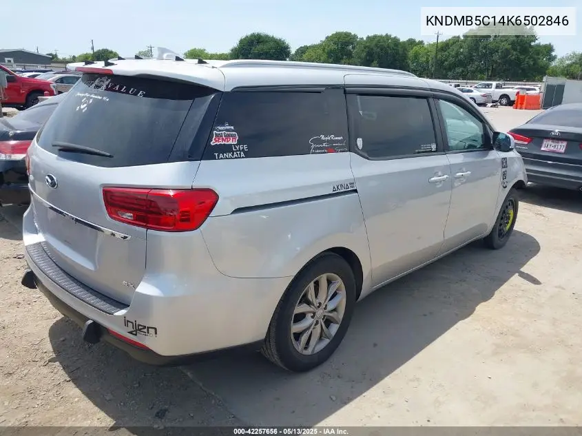 2019 Kia Sedona Ex VIN: KNDMB5C14K6502846 Lot: 42257656
