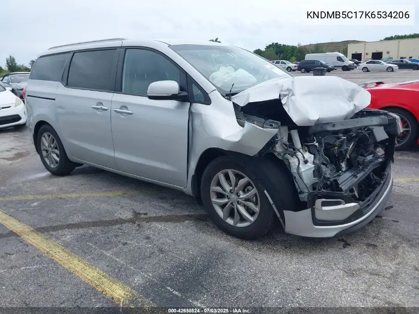 2019 Kia Sedona Ex VIN: KNDMB5C17K6534206 Lot: 42658524