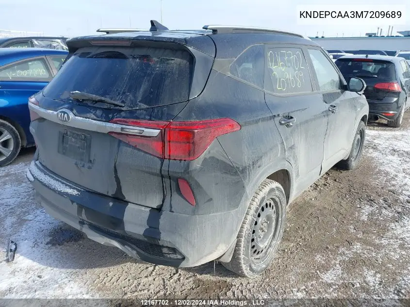 2021 Kia Seltos VIN: KNDEPCAA3M7209689 Lot: 12167702