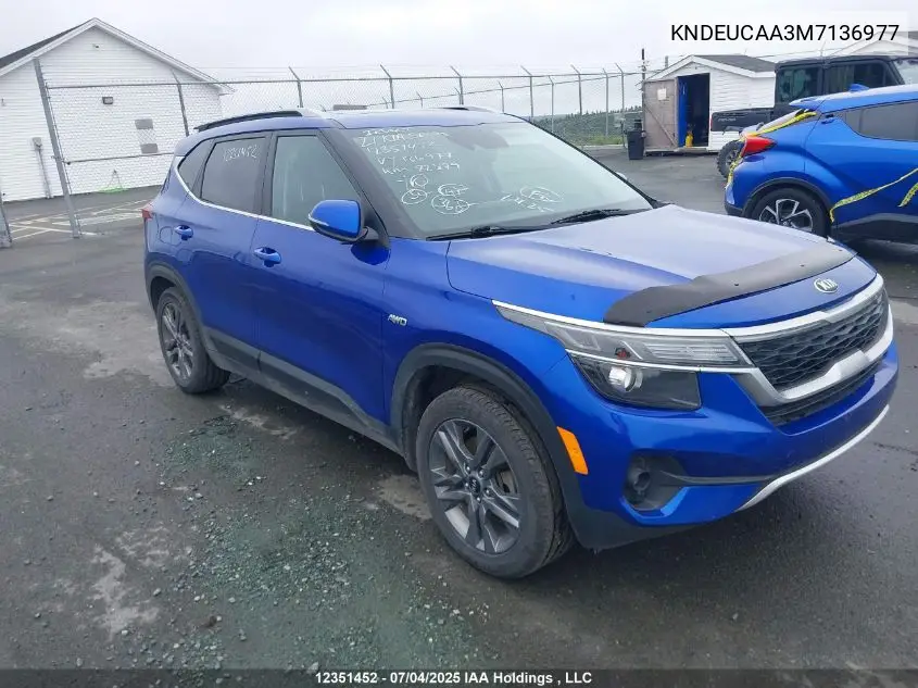 2021 Kia Seltos S VIN: KNDEUCAA3M7136977 Lot: 12351452