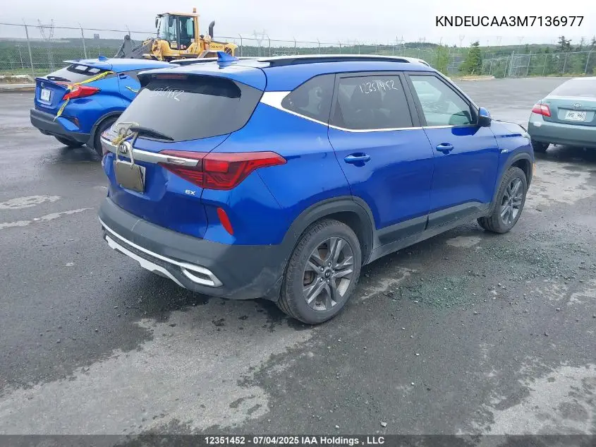 2021 Kia Seltos S VIN: KNDEUCAA3M7136977 Lot: 12351452