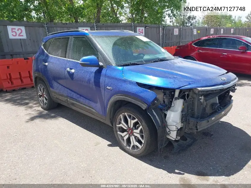 2021 Kia Seltos Sx Turbo VIN: KNDETCA24M7127748 Lot: 42257061