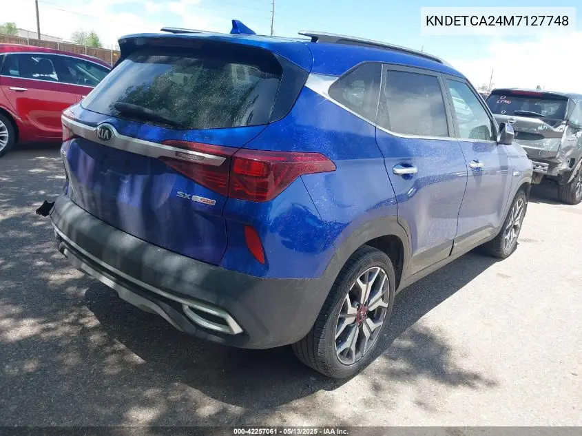 2021 Kia Seltos Sx Turbo VIN: KNDETCA24M7127748 Lot: 42257061