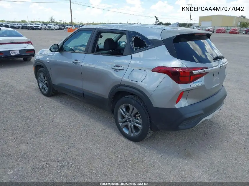 2021 Kia Seltos Lx VIN: KNDEPCAA4M7077042 Lot: 42596586