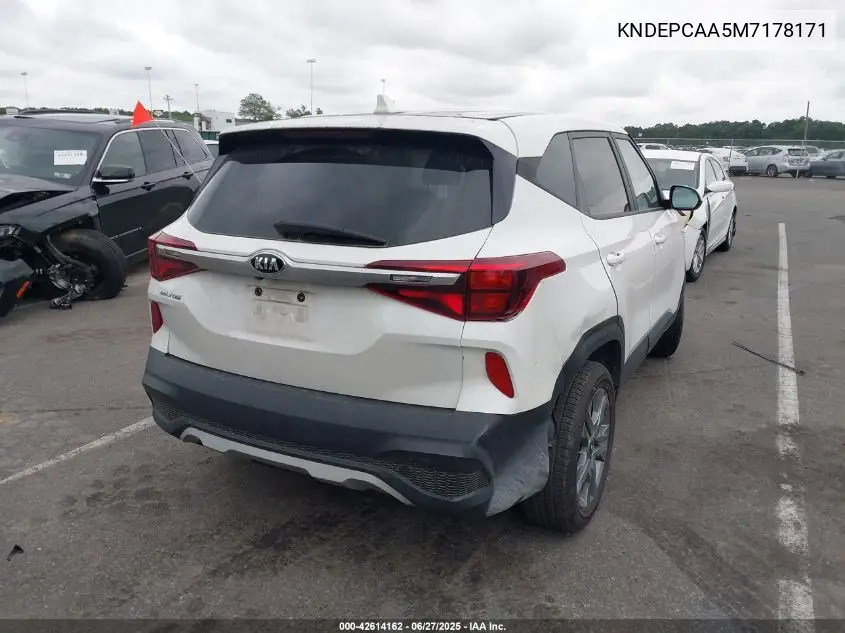 2021 Kia Seltos Lx VIN: KNDEPCAA5M7178171 Lot: 42614162