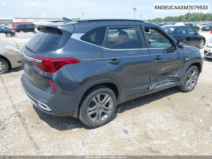 2021 Kia Seltos S VIN: KNDEUCAAXM7079533 Lot: 42716492