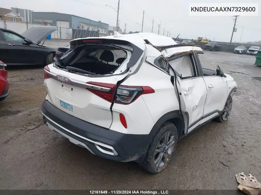 2022 Kia Seltos S VIN: KNDEUCAAXN7329600 Lot: 12161649