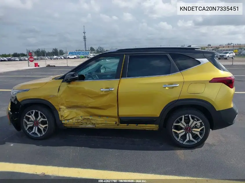 2022 Kia Seltos Sx Turbo VIN: KNDETCA20N7335451 Lot: 42621768