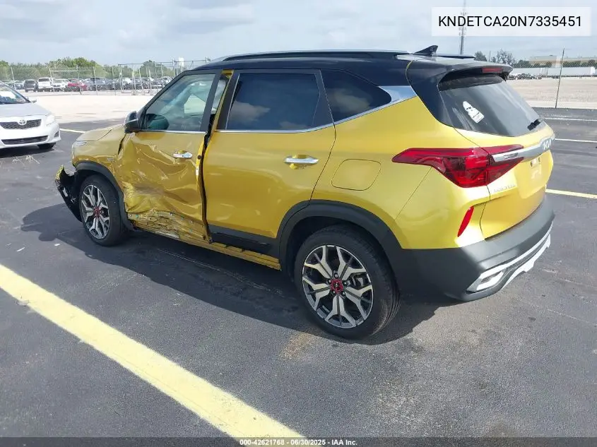 2022 Kia Seltos Sx Turbo VIN: KNDETCA20N7335451 Lot: 42621768
